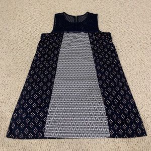 Navy Blue Patterned Dress